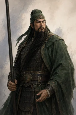 녹색 전포를 입은 관우의 개발용 인물 원화
